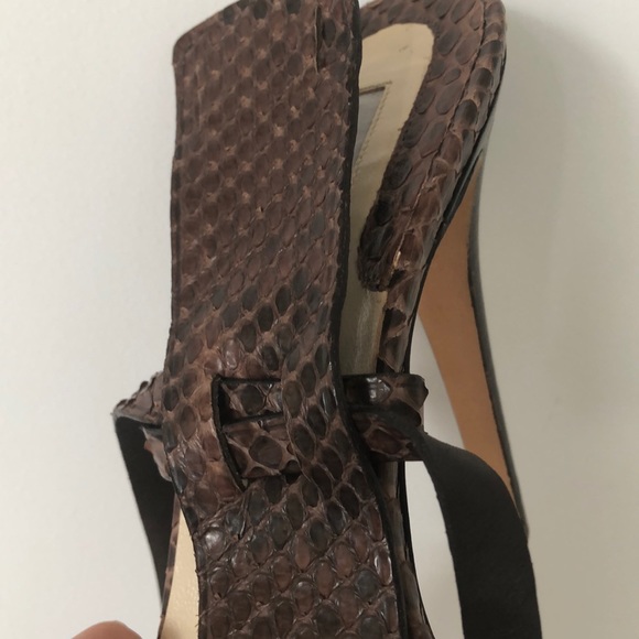 Brian Atwood snakeskin leather strappy heel - Picture 4 of 7